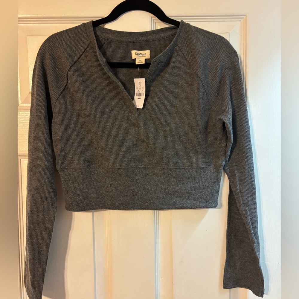 UpWest Charcoal Ribbed Long Sleeve and Cropped Tank